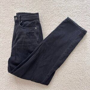 American Eagle High Waisted Tapered Jean Black 4 Regular